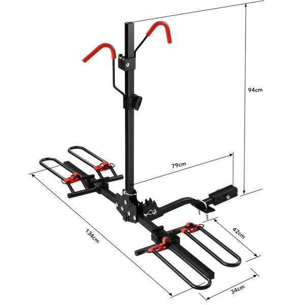 2 Bike Rack for Car SUV Rear Bicycle Holder Carrier Hitch Mount Platform Holder Hatchback Foldable Tilting Design