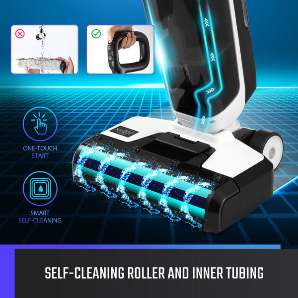 Cordless Vacuum Cleaner Hard Floor Vac Cleaner Wet and Dry Smart Self Cleaning Machine Portable Dual Tanks 