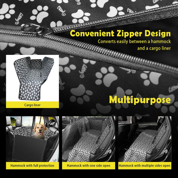 Dog Car Seat Cover Pet Hammock Cat Beach Mat Back Blanket Rear Bench Protector Waterproof Non Slip Storage Pocket