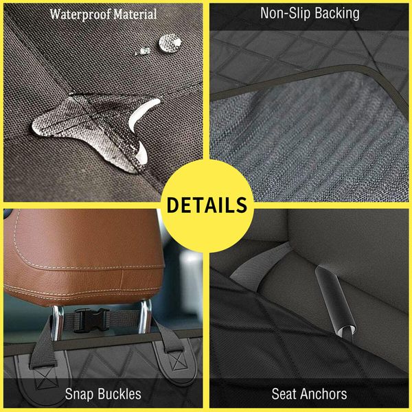 Pet Dog Car Seat Cover Cat Hammock Back Blanket Beach Mat Rear Bench Protector Waterproof Non Slip Storage Pocket