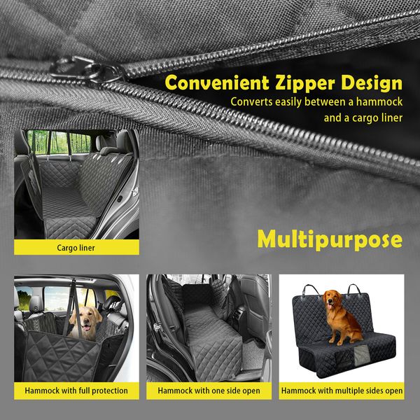 Pet Dog Car Seat Cover Cat Hammock Back Blanket Beach Mat Rear Bench Protector Waterproof Non Slip Storage Pocket