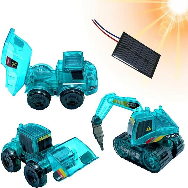 Solar Engineering Vehicle STEM Construction Toys STEM Building Toys Solar Electric Car DIY Assembly Truck  Science Building Set Gifts Age 8+