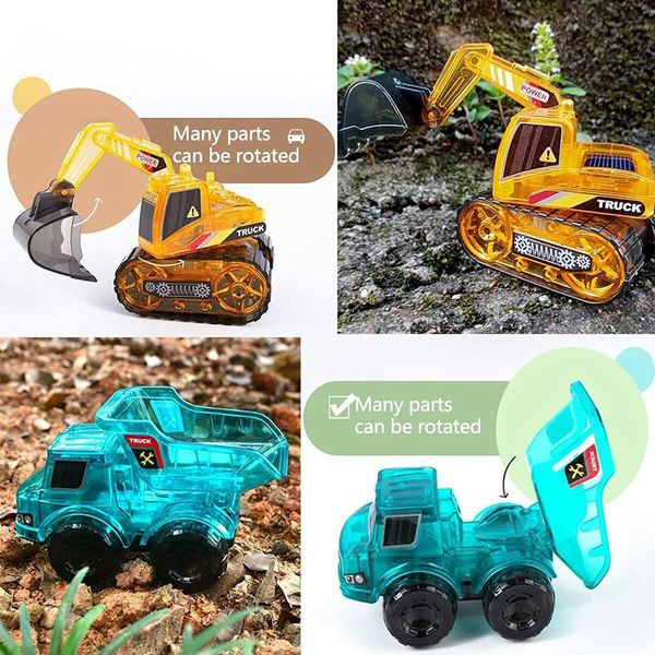 Solar Model STEM Construction Building Toys Solar Electric Car DIY Assembly Truck Engineering Vehicle Gifts Age 8+