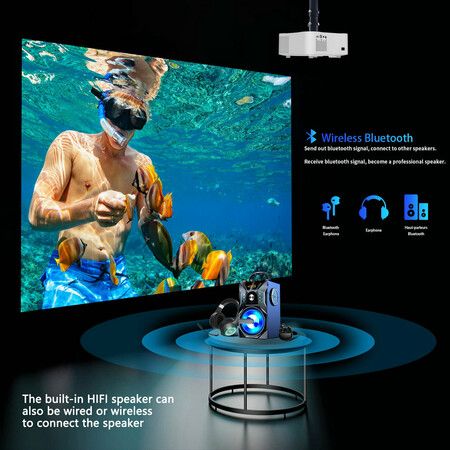 1080P HD 5G WIFI Projector SmartFull HD Portable Projector Large Screen LED Bluetooth HIFI Speaker