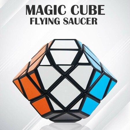 Flying Saucer Speed Cube UFO Magic Cube Twisty Skewb Puzzle Cube Toys for Kids and Adults Black