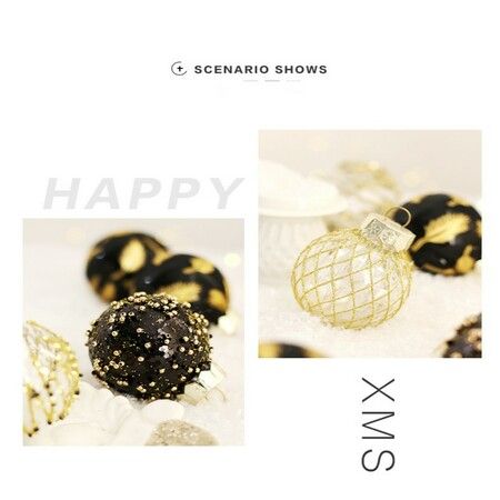 25 Pcs 6 cm Christmas Ball Ornaments Tree Pendants Shatterproof Stuffed Decoration for Xmas Wedding Party (Black & Gold)
