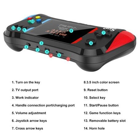 Retro SUP Video Game Console Handheld Game DOUBLE Players HD/AV Output Built in 500 Games Portable Gamepad