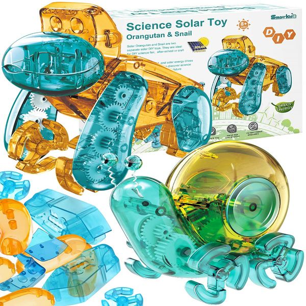 Solar Orangutan STEM Construction Building Toys Solar Electric Car DIY Assembly Robot Toys Gifts Age 8+