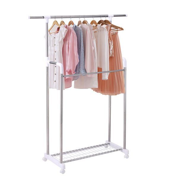 Clothes Airer Rail Drying Rack Width Adjustable Laundry Stand Dryer Hanger Indoor Outdoor Multi Purpose