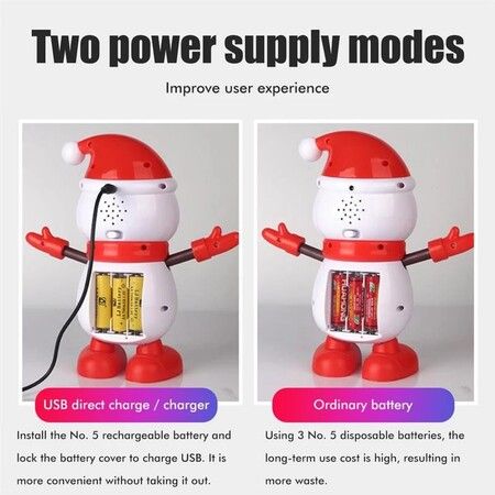 360 Degree Rotating Electric Singing Dancing Snowman Robot Toy