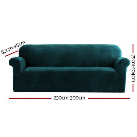 Artiss Sofa Cover Couch Covers 4 Seater Velvet Agate Green