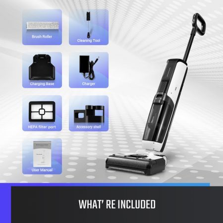 Cordless Vacuum Cleaner Hard Floor Vac Cleaner Wet and Dry Smart Self Cleaning Machine Portable Dual Tanks 