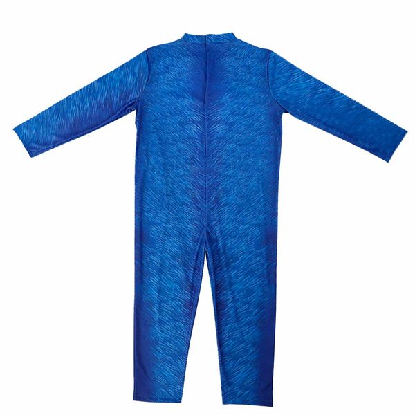 Kids Blue Sonic Costume Jumpsuit for Kids Boys Girls Aged 3-14 with Gloves and Headgear Outfits Cap