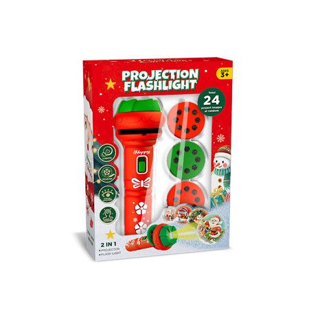 Flashlight Projector for Kids, Christmas Slide Projector with 21 Santa for Boys Girls (Green)