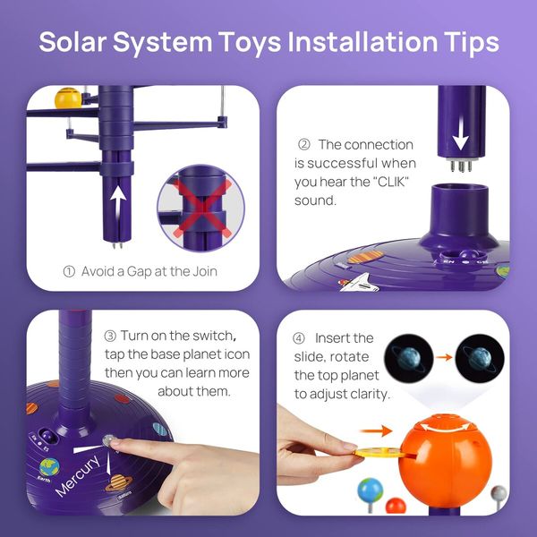 Science Can Solar System Astronomy Solar System Model Kit Planetarium Projector with 8 Planets STEM Space Toys 4+