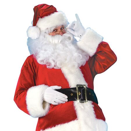 Santa Suit Christmas Costume for Adults 9pc Outfit for Men and Women Size Large for Holiday Parties