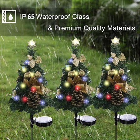 2pcs Solar Christmas tree Led Light decorations Outdoor Wall Lamp Waterproof Garden Patio  New Year party Christmas Gift