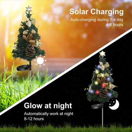 2pcs Solar Christmas tree Led Light decorations Outdoor Wall Lamp Waterproof Garden Patio  New Year party Christmas Gift