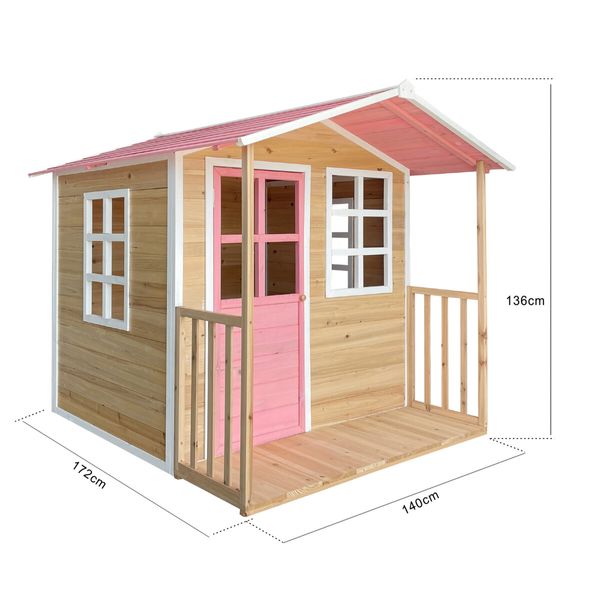 Wooden Cubby House Kids Cottage Outdoor Playhouse Children Game Centre Play Toy