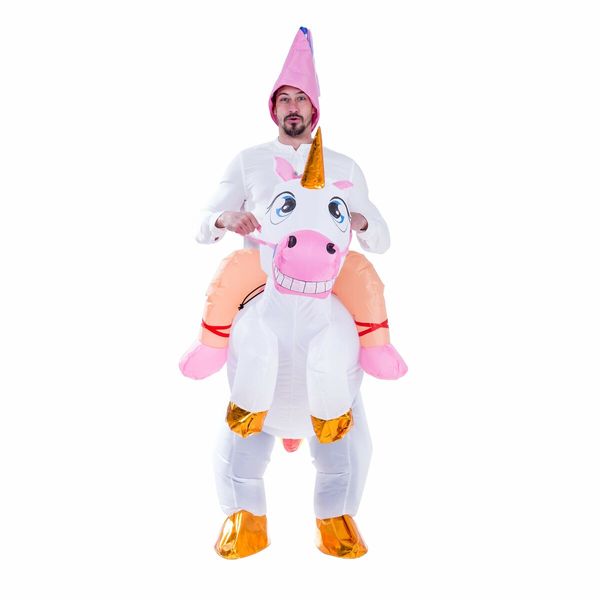 Inflatable Costume Unicorn Riding a Unicorn Air Blow-up Deluxe Halloween Costume  150-180CM