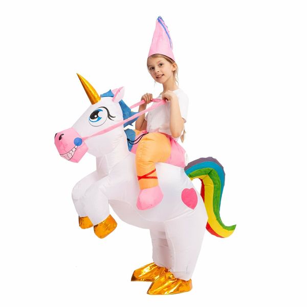 Inflatable Costume Unicorn Riding a Unicorn Air Blow-up Deluxe Halloween Costume  150-180CM