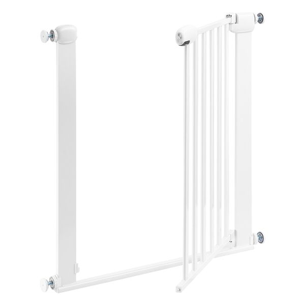 Dog Safety Gate Pet Adjustable Safe Fence Barrier Kids Security Guard for Stairs 77cm White