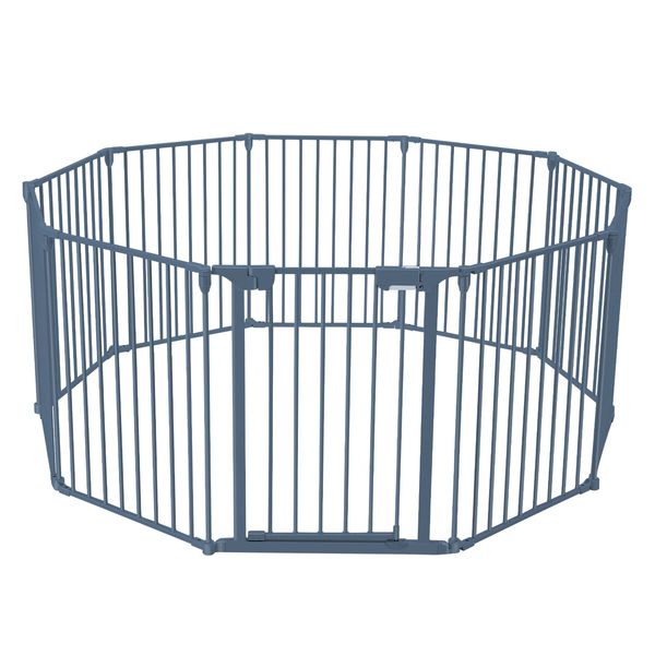 Pet Dog Playpen Safety Gate Kids Activity Centre Puppy Enclosure Pen Stair Barrier Fence Fireplace Guard Outdoor Indoor 10 Panels