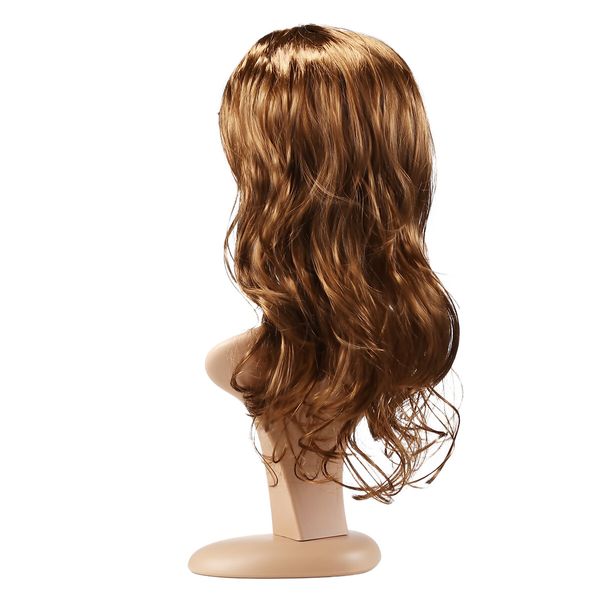 Wavy Curly Wig Hair Long Fake Brown for Women Female Mannequin False Synthetic Fibre 50CM