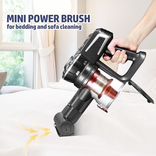 Cordless Vacuum Cleaner Portable Floor Suction Handheld Stick Car Carpet Curtain Sofa Mop LED Light Gold