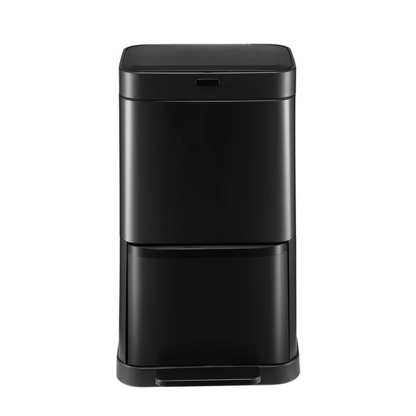 Rubbish Bin Recycling 70L Kitchen Waste Trash Can Dust Garbage Pedal Motion Sensor Dual Compartment Stainless Steel Container Household