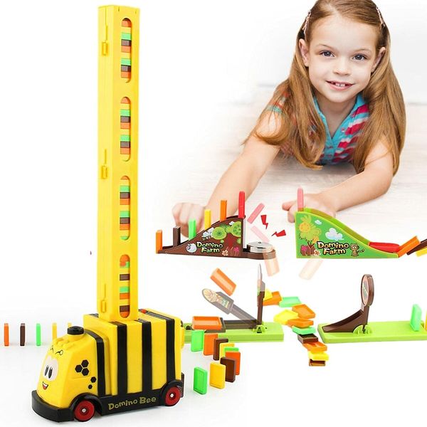 Automatic Domino Train Blocks To Build And Stack Toys For Boys And Girls