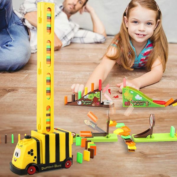 Automatic Domino Train Blocks To Build And Stack Toys For Boys And Girls