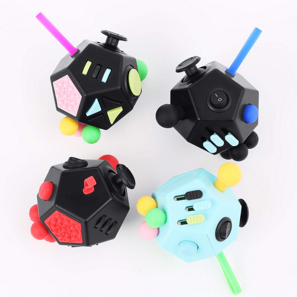 Fidget Dodecagon –12-Side Fidget Cube Relieves Stress and Anxiety Anti Depression Cube for Children and Adults with ADHD ADD OCD Autism (Blue Sky)