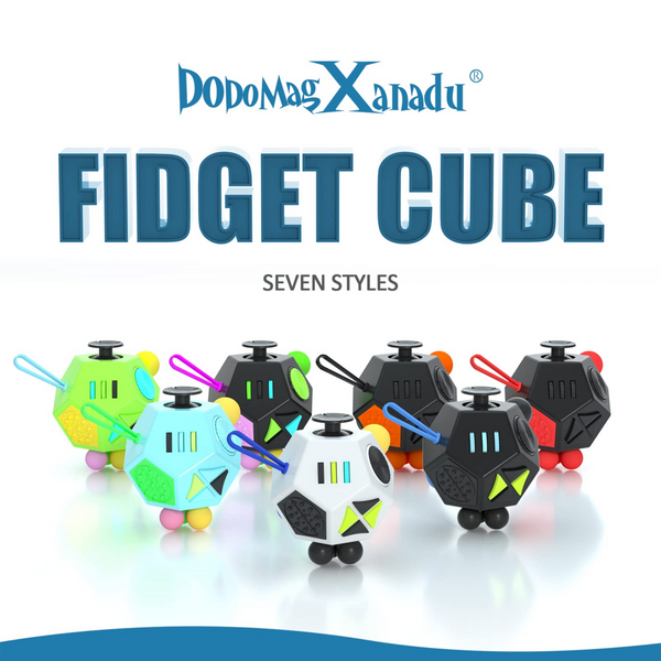 Fidget Dodecagon –12-Side Fidget Cube Relieves Stress and Anxiety Anti Depression Cube for Children and Adults with ADHD ADD OCD Autism (White)