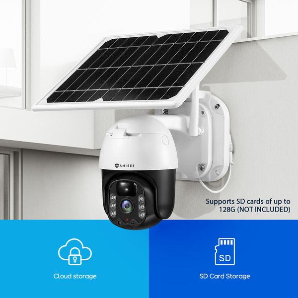 Solar Security Camera Home Wireless Spy CCTV Surveillance System 4G Indoor Outdoor with Battery Remote Control x 2