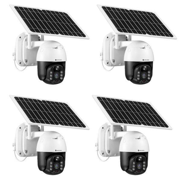 Solar Security Camera Wireless Home CCTV Spy 4G Surveillance System Indoor Outdoor with Battery Remote Control x 4