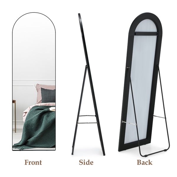 Arch Full Length Mirror Body Free Standing Hanging Floor Leaning for Bedroom Hallway Removable Stand Aluminium Alloy Frame 