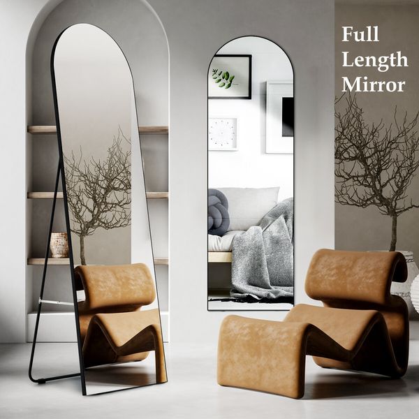 Arch Full Length Mirror Body Free Standing Hanging Floor Leaning for Bedroom Hallway Removable Stand Aluminium Alloy Frame 