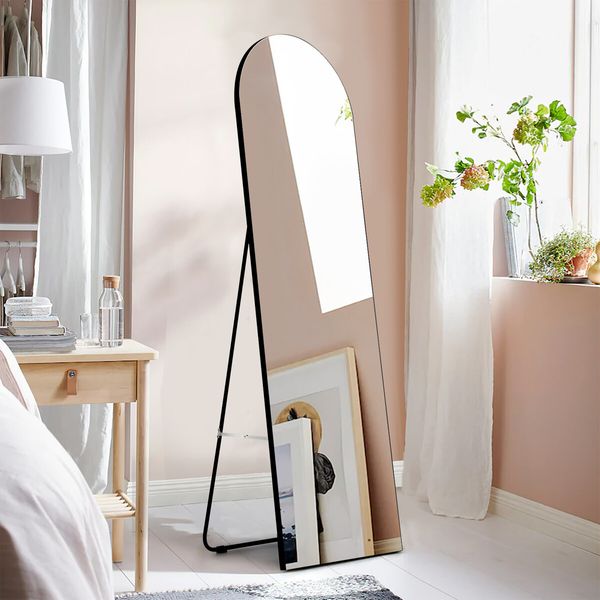 Arch Full Length Mirror Body Free Standing Hanging Floor Leaning for Bedroom Hallway Removable Stand Aluminium Alloy Frame 