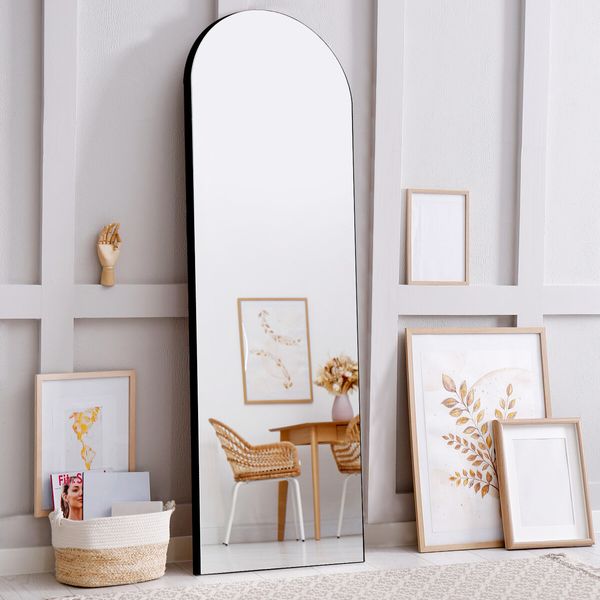 Arch Full Length Mirror Body Free Standing Hanging Floor Leaning for Bedroom Hallway Removable Stand Aluminium Alloy Frame 