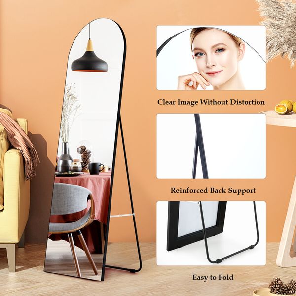 Arch Full Length Mirror Body Free Standing Hanging Floor Leaning for Bedroom Hallway Removable Stand Aluminium Alloy Frame 