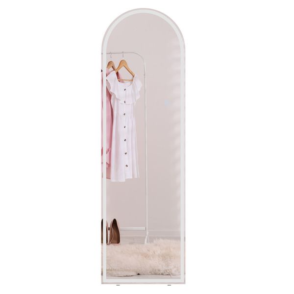 LED Full Length Mirror Arched Body Floor Free Standing Hanging Leaning Lighted Wall Mounted Bedroom Hallway 3 Lighting Colours 