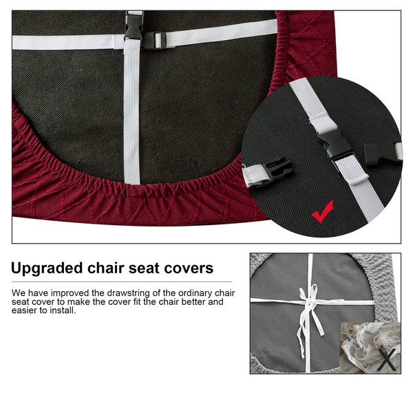 Waterproof Seat Covers for Dining Room Chairs Covers Dining Chair Cover Kitchen Chair Covers (Wine Red, 2 Pcs)