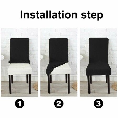 Dining Chair Covers Stretch Chair Covers Parsons Chair Slipcover Chair Covers for Dining Room Set of 2, Black