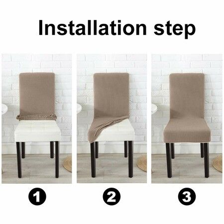 Dining Chair Covers Stretch Chair Covers Parsons Chair Slipcover Chair Covers for Dining Room Set of 2, Khaki