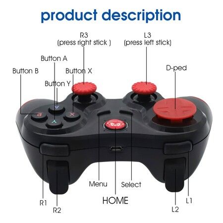 Wireless Dual-Vibration Gaming Controller (Black)