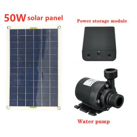 50W DC12V Solar Panel Water Pump Kit Silicone Plastic Solar Pond Pump for Garden