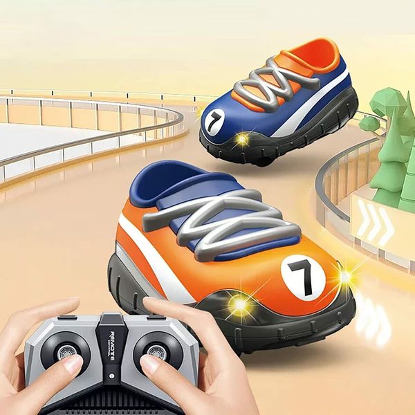 2Pcs 2.4G Remote Control Car RC Football Soccer Shoes Car with LED Lights Battle Game Toys Birthday Gifts Age 6+