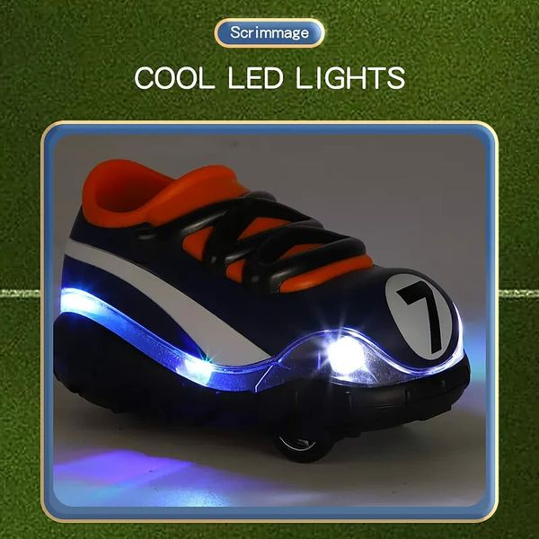 2Pcs 2.4G Remote Control Car RC Football Soccer Shoes Car with LED Lights Battle Game Toys Birthday Gifts Age 6+