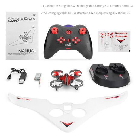 3 IN 1 UAV Mini Drone Vehicle Boat 3 in 1 RC Quadcopter with Headless Mode 2.4GHZ Remote Control One Key Return 360°3D Back